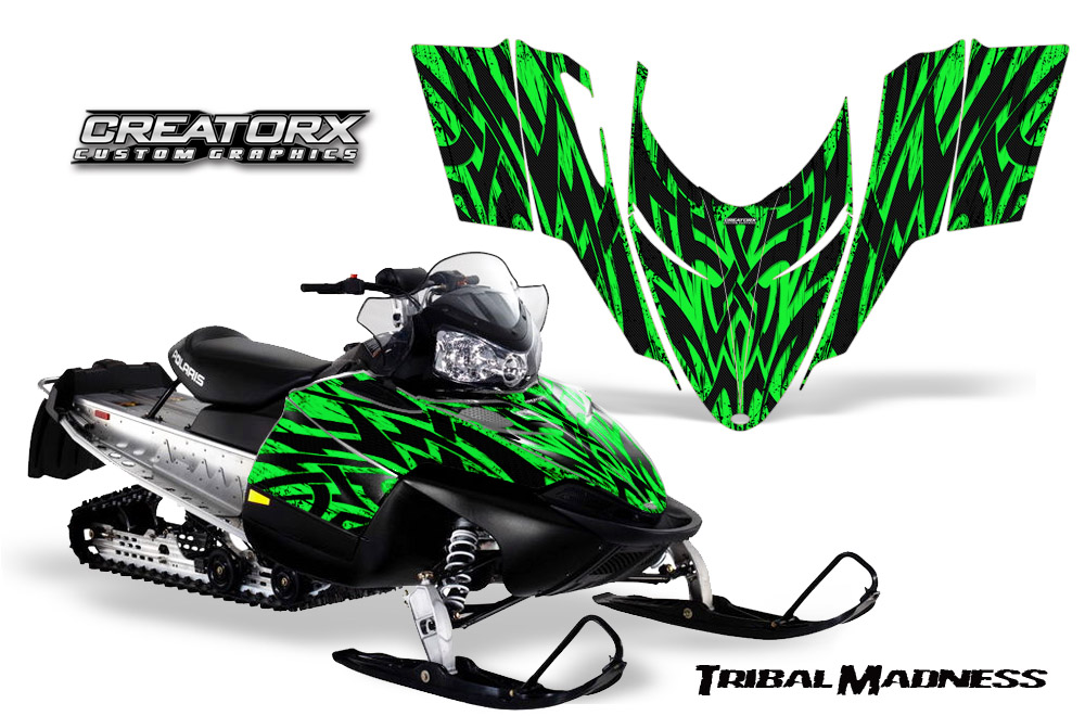 Polaris RMK Shift Chassis Graphics Kit Tribal Madness Green